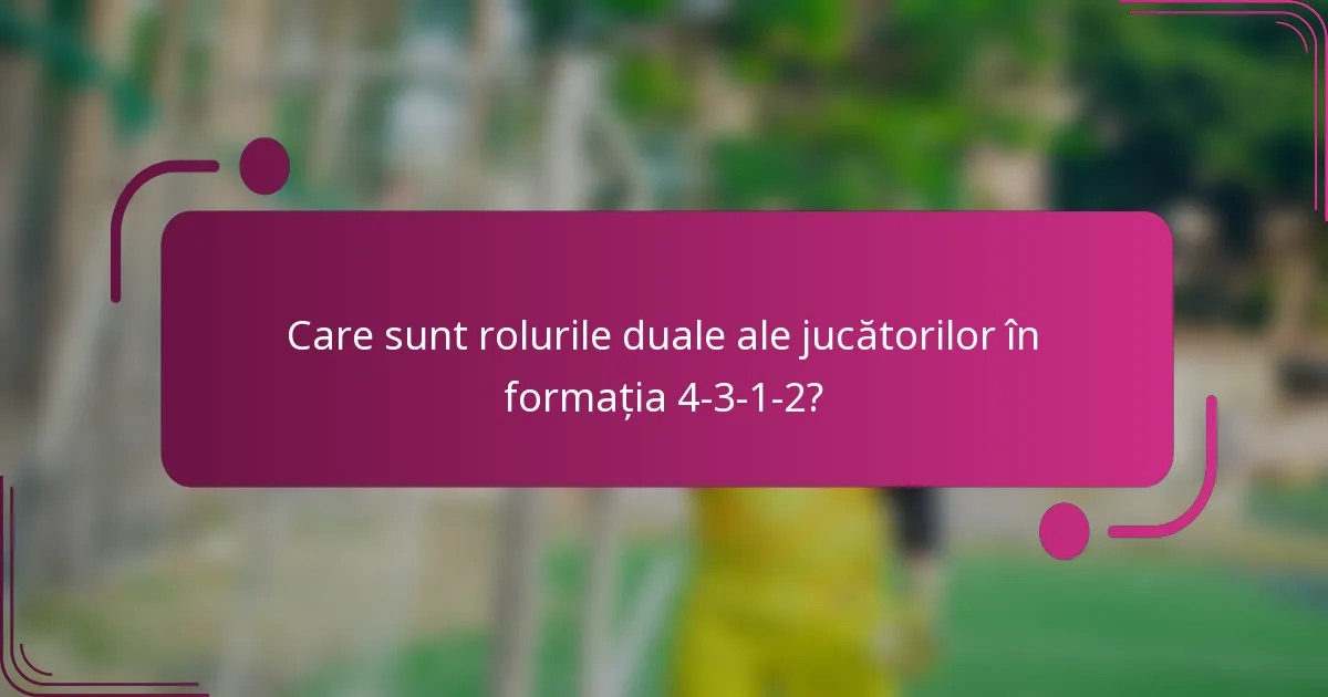 Care sunt rolurile duale ale jucătorilor în formația 4-3-1-2?